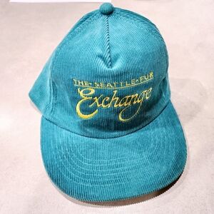 Seattle Fur Exchange Corduroy Hat Retro Vintage Flat Bill Hat